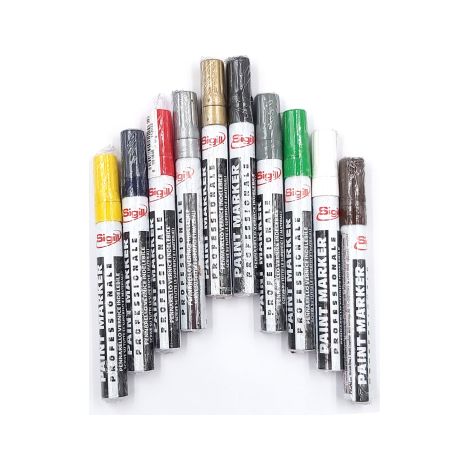 Sigill paint marker pennarello vernice indelebile rosso a punta media per tutte le superfici marcatore Rosso