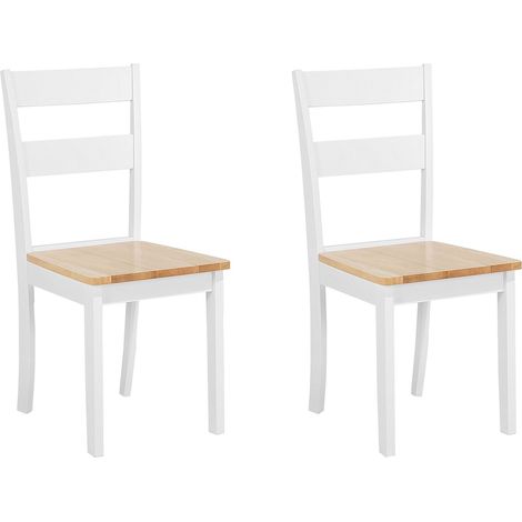 Set of 2 Dining Chairs GEORGIA Wood White