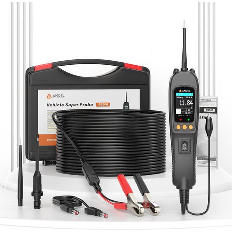 Testeur de câblage automobile ANCEL PB500 compatible 12V et 24V, sonde de diagnostic pour circuits VL, utilitaires et camions, contrôle tension, continuité, court-circuit et connexions de remorque (1/5)