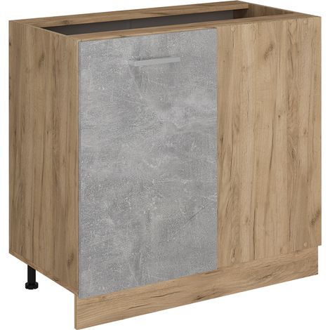 Mobile ad angolo cucina R-Line, Calcestruzzo, 86 cm senza piano di lavoro, Vicco
