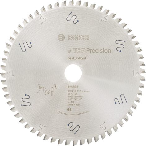 Sega Circolare Lama 254X30 Mm 60 Z Wz Boschtop Precisione (1/3)