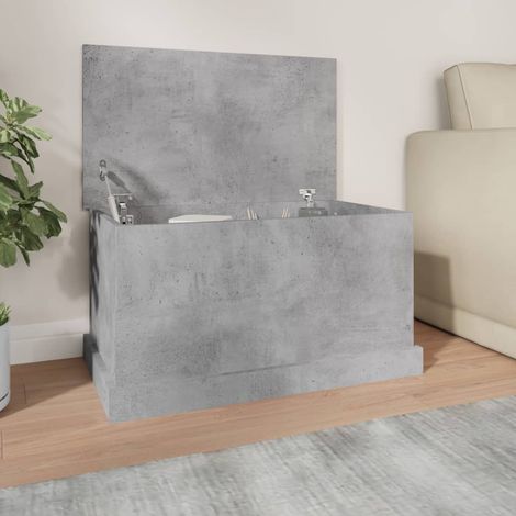 Boîte de rangement, Coffre de rangement gris béton 70x40x38 cm bois d'ingénierie LKF23534 (1/5)