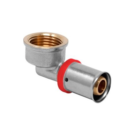 Codo hembra 90º multicapa press tipo U-rojo - Ø20x3/4"
