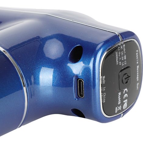 Mini-Muskelstimulator, tragbares Muskelmassagegerät zur Körperentspannung, mit 3 Geschwindigkeitsstufen (blaue Metallic-Lackierung, UV-Lackierung) (1/5)