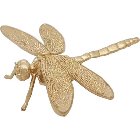 Sculpture de libellule en métal massif, ornement d'insecte, mini figurine d'insecte pour la décoration de bureau de jardin de bureau à domicile (libellule)
