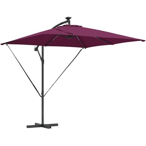 Parasol Bordeaux 249 x 249 x 250 cm Polyester et Aluminium
