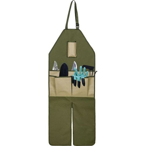 Tablier de Jardin imperméable,Tablier de travail en tissu Oxford ,vec boucle de sangle réglable, plusieurs poches,Tablier À Jambe Fendue À Couverture Complète，T-Audace (1/5)