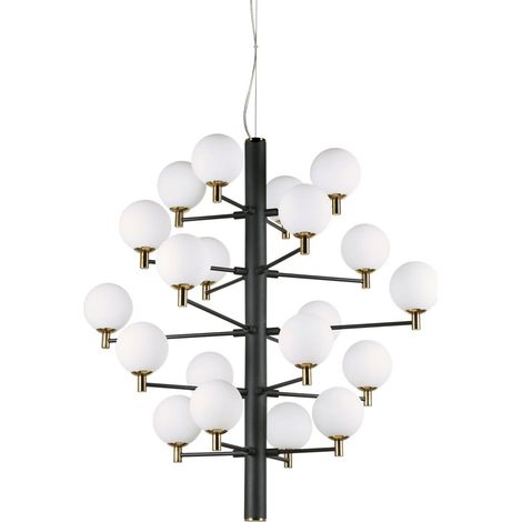 Ideal Lux Copernico - Plafonnier à 20 ampoules à bras multiples, noir, G9 (1/2)