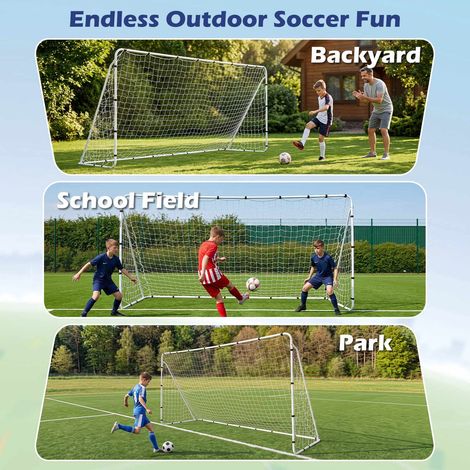 Children's Metal Football Goal 367x181 cm with PE Net (1/5)