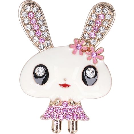 Lot de 5 pinces à cheveux décoratives lapin rose blanc, fabrication DIY raffinée, design mignon, petit volume, apparence adorable. (1/5)