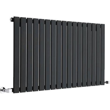 Milano Alpha Black Horizontal Single Flat Panel Radiator - 635mm x 1190mm (1/4)