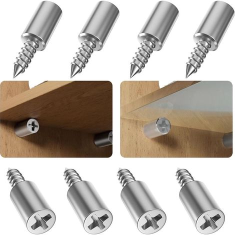 40Pcs Taquet Etagere, Consoles pour étagères, Supports d'étagère à vis Autotaraudeuses, Chevilles de Support Etagere Murale, Pour les bibliothèques, les penderies et les armoires (1/5)