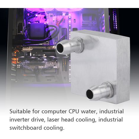 Bloc d'eau en aluminium 40x40mm pour refroidissement CPU - Radiateur liquide haute performance