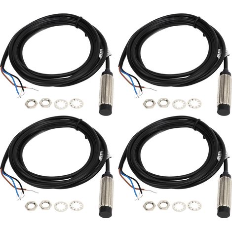 4 Détecteurs inductifs 12mm NPN 3 fils NO, capteur de proximité 4mm, alimentation 6-36VDC, interrupteur de proximité sans contact (1/5)