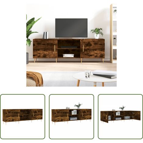 TV-Ständer Holz - TV-Schrank Räuchereiche 150x30x50 cm Holzwerkstoff (1/5)