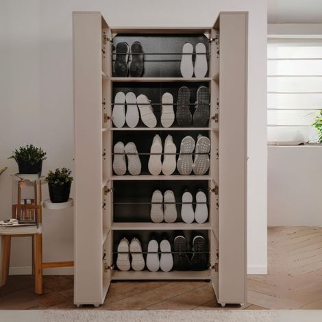 Mueble zapatero 2 puertas con compartimentos color cachemira 74x181H cm - Magika (1/5)