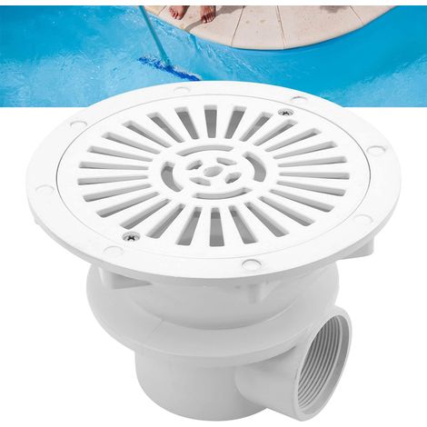 Main Pool Drain for Swimming Pool, Universal Round Drain Cover for Underground Swimming Pool, Pond, Aquarium, White (1/5)