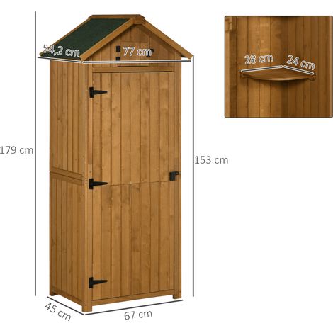 Abri de jardin, cabane de jardin, remise à outils, abri de rangement avec étagères, toit en asphalte, fenêtre, bois, jaune et vert, 77 x 54,2 x 179 cm