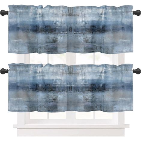 Cortinas cortas opacas, estilo clásico de fácil colocación, 45 cm de alto x 137 cm de ancho, para sala de estar, paquete de 2 (1/5)