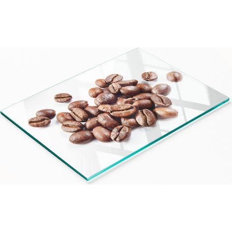 Plateau décoratif en verre pour apéritifs, motif grains de café, 80 x 52 cm (1/5)