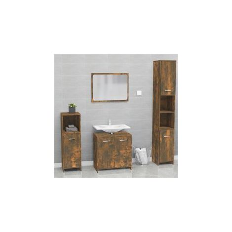 Meubles de salle de bain Chêne fumé Bois d'ingénierie (1/5)