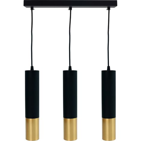 Lampada a sospensione Circus in metallo nera/oro 3xGU10 IdeaLED (1/4)