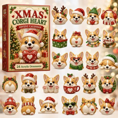 Calendario dell'Avvento Corgi at Heart 2026 con scatola a sorpresa 2D
