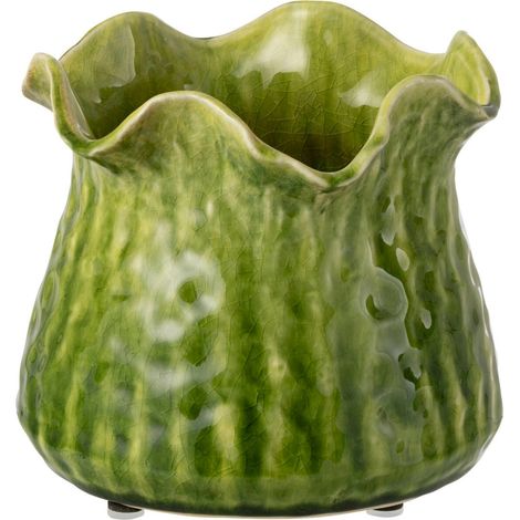 Cache pot irrégulier vert en poterie - vert (1/4)