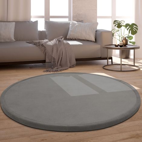 Paco Home Tappeto Bambini Rotondo Cameretta Bambina Ragezzi Tappeto Morbido Antiscivolo Grigio, 80 cm tondo