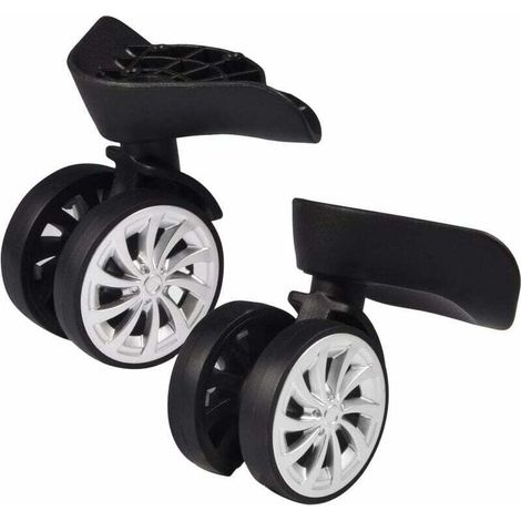 Lenkrollen aus Gummi, Ersatz-Lenkrollen für Koffer, 55 mm, schwarz, 2er-Pack