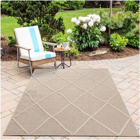 Tapis berbère intérieur et extérieur ethnique Metro Beige 80x150 (1/5)