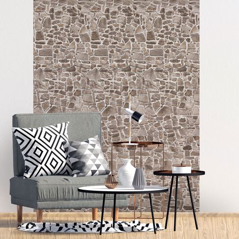 Papier peint intissé pré-encollé - MUR DE PIERRES - 1 rouleau de 300x60cm (1/5)