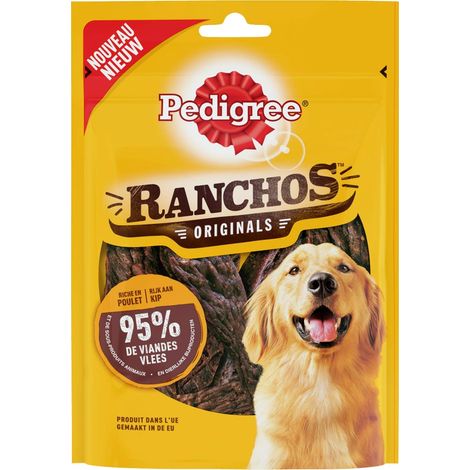 Pedigree Ranchos Originals - Premi ricchi di carne per cani - Dolcetti al pollo - teneri e gustosi - 7 bustine da 70 g