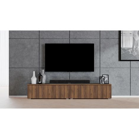 AX LIVING TV Board Loriano 200 cm – Lowboard stehend Nussbaum Warmia