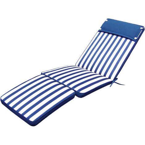 Cuscino da esterno sfoderabile in poliestere 173x47 cm per lettino -  Blue
