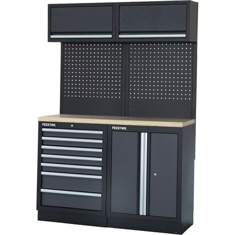 FEISTOS Werkstatteinrichtung Werkzeugschrank Apollo 5 Anthrazit/Schwarz 1360x458x2000 mm