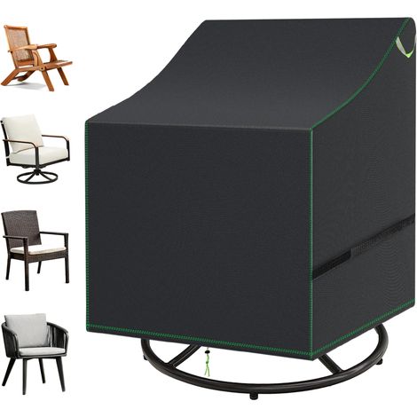 Housse Chaise Jardin Empilables Imperméable Housse de Protection Fauteuil Extérieur, Anti-Vent, Anti-UV Tissu Oxford 420D Bache Chaise de Jardin, (85x85x60/90cm) (1/5)