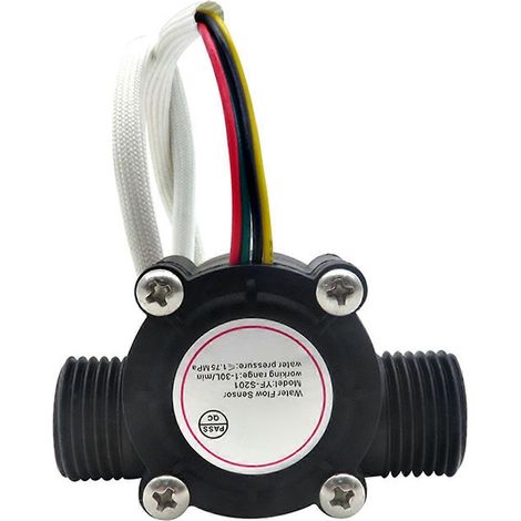 Capteurs de débit d'eau YF-S201, 1,75 MPa, 3,5-24 V, G1/2 pouce, pour compteur de débit de liquide et contrôle d'eau. (1/5)