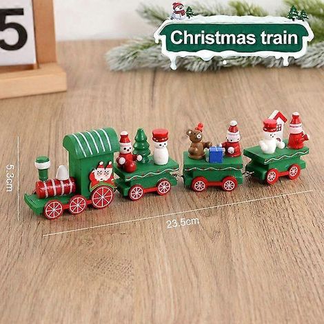 Train de Noël en bois, décorations de Noël pour la maison, ornement de sapin de Noël, cadeau pour enfants, bonne année, Style9 (1/5)