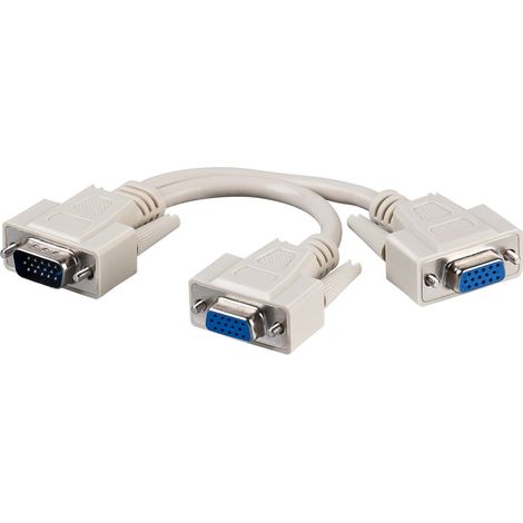 Cable Bifurcador SVGA  HDB15/M-2x HDB15/H 0.25 M Gris (1/3)