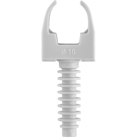 DEBFLEX - CLIPS TUBE + CHEVILLE Ø16 GRIS SACHET DE 10 - 709070