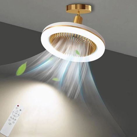 Silencieux Ventilateur Plafond avec Lumiere,30W Plafonnier Ventilateur avec Telecommande,Douille E27,Lustre Ventilateurs de plafond (1/5)