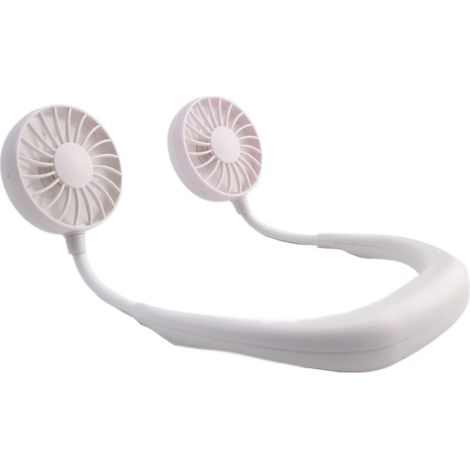 Ventilateur Col - 2 Ventilateurs Indépendants - 3 Pales Par Côté - Réglable 360° - Silicone Souple - 180 g - Pour Extérieur Bureau Camping Voyage (1/5)