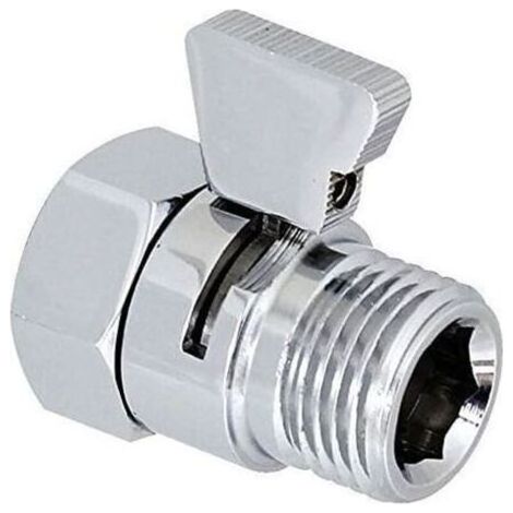 Robinet d'arrêt en laiton pour douche/douchette/bidet avec régulateur de débit – Pièce de rechange universelle (1/4)