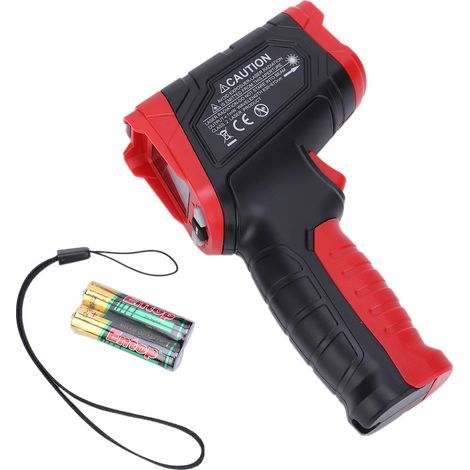 Thermomètre infrarouge, pistolets de température numériques sans contact Plage de -50 ℃ à 680 ℃ (-58 ℉ 1056 ℉) avec écran LCD couleur HD et alarme intelligente de veille, sonore et lumineuse, émissi (1/5)