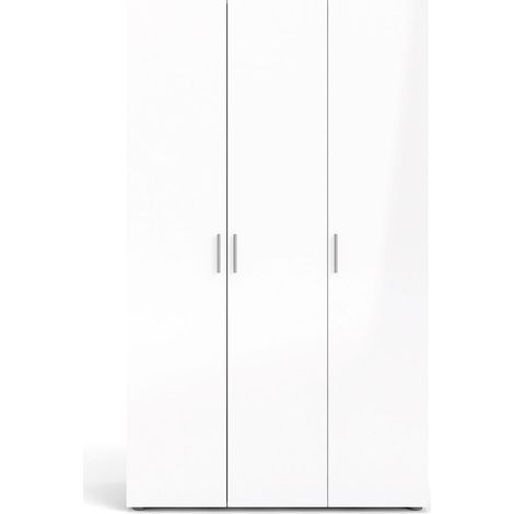 Petra Kleiderschrank mit 3 Türen , eiche dekor,weiss hochglanz. (1/5)