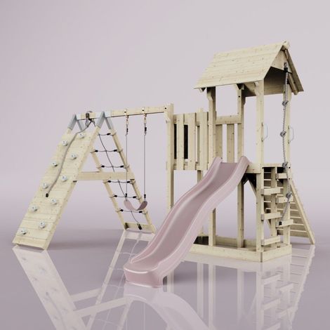 PolarPlay Balcony Tower Kids Wooden Climbing Frame - Climb & Swing Kory Rose (1/5)
