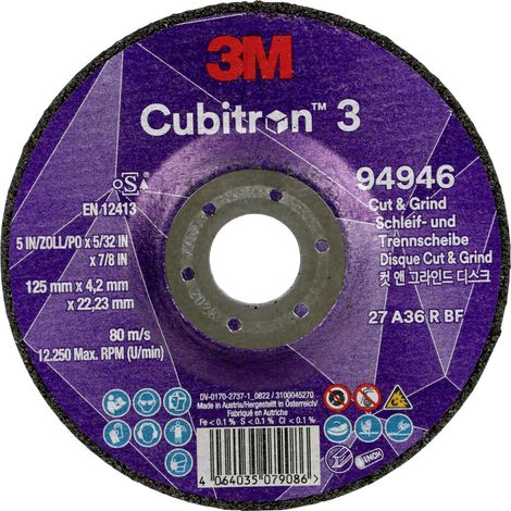 Cubitron 94946 Cubitron™ 3 Cut and Grind Schruppscheibe Durchmesser 125 mm Bohrungs-Ø 22.23 mm  10 S