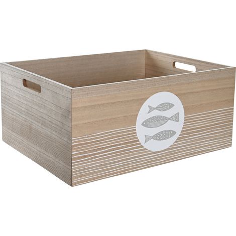 MDF Box 50x40x22.5 Natural Fish MDF Material Multicolor Color Family Körbe und Kisten Details