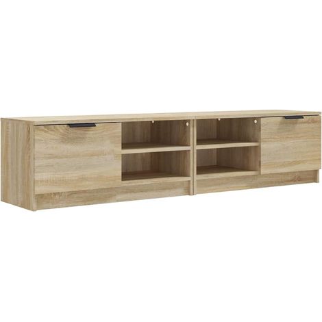 vidaXL Mueble para TV 2 pzas madera contrachapada roble 80x35x36,5 cm (1/2)